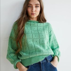 Misha and Puff Adult Windowpane Sweater in Peapod Small S Green & Sold Out